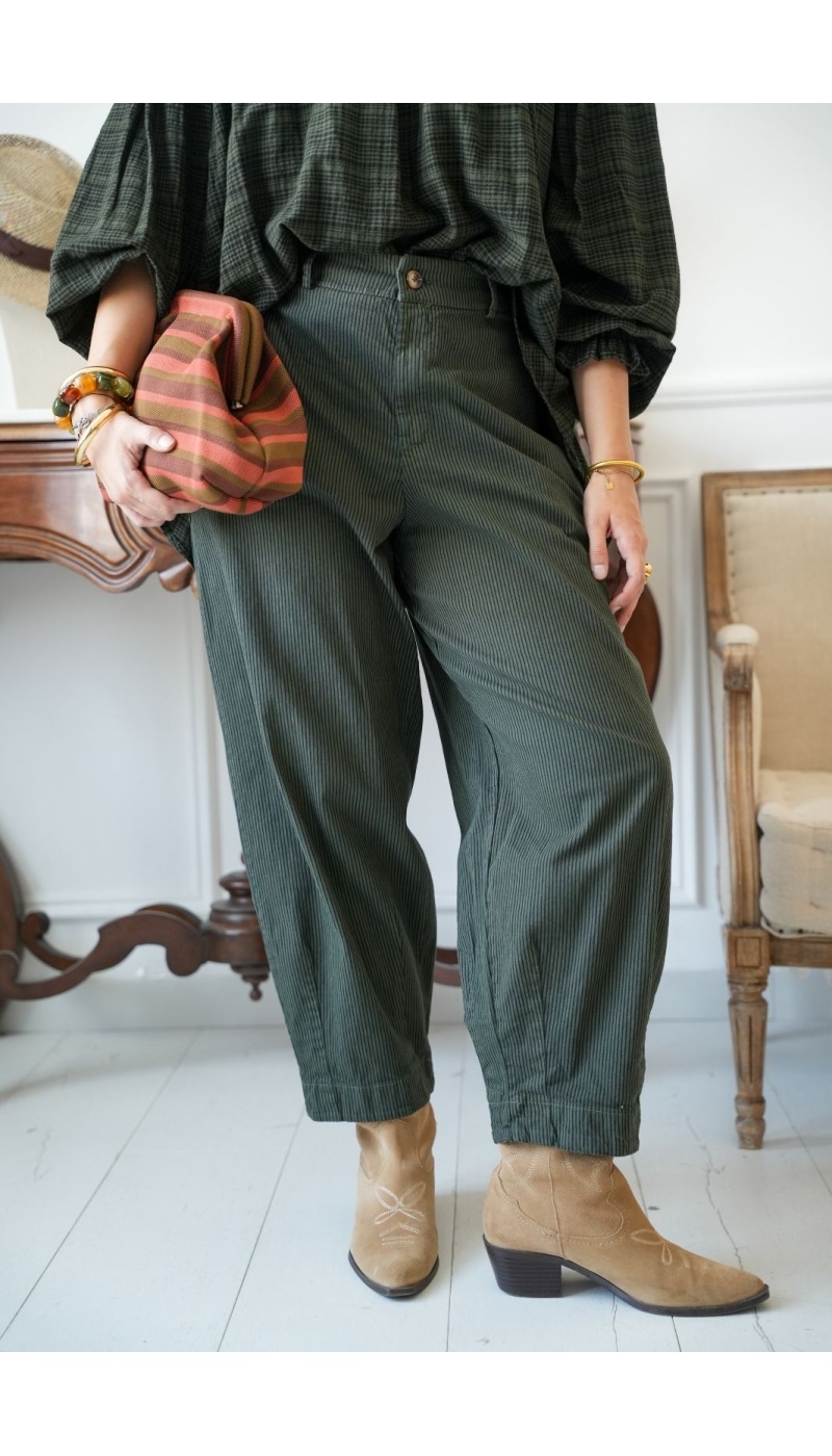 Pantalon Rayé Vert Johanna JACSON Noho - 2 | Accueil