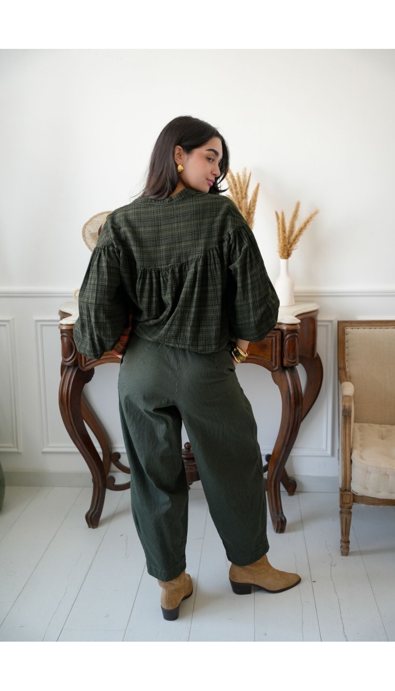 Pantalon Rayé Vert Johanna JACSON Noho - 5 | Accueil