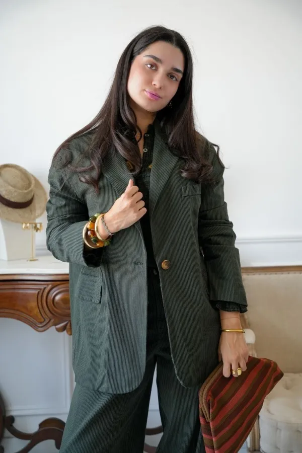 Blazer Rayé Vert Johanna OXLEY Johanna - 1 | FEMMES 2