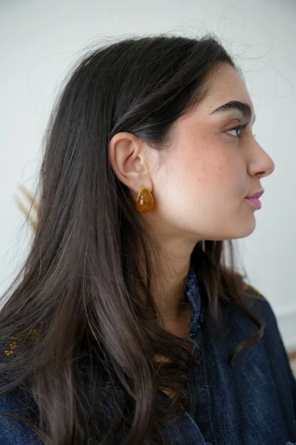 Boucles d'Oreilles Pierre Taupe BRIXTON Noho - 1 | Accueil