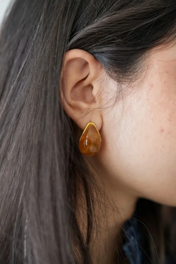 Boucles d'Oreilles Pierre Taupe BRIXTON Noho - 1 | Accueil 2