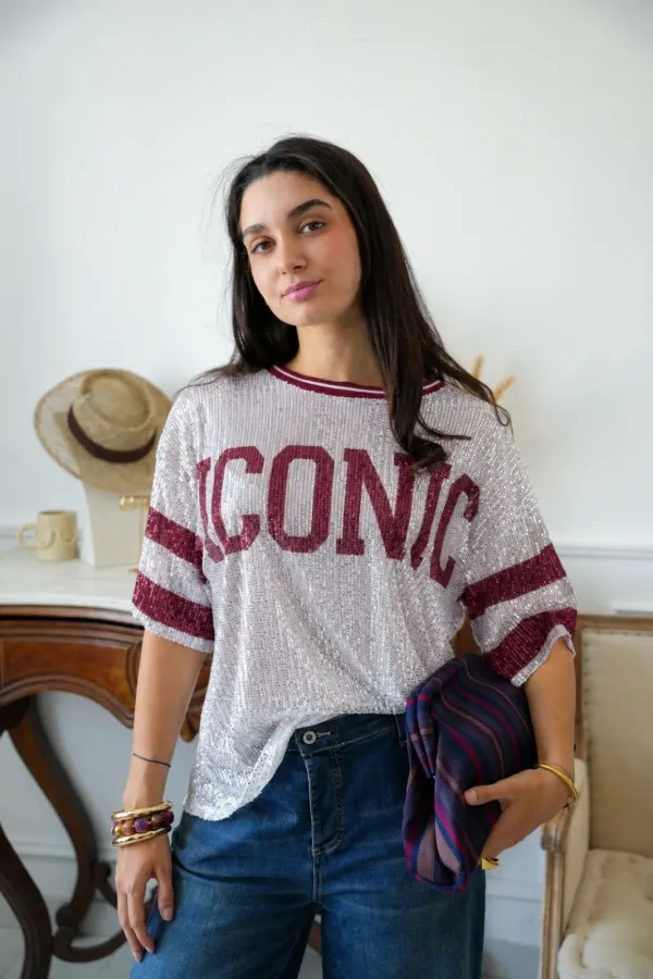 Top Sequins Bordeaux ICONIC Noho - 1 | Accueil