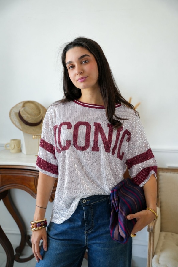 Top Sequins Bordeaux ICONIC Noho - 1 | FRAUEN