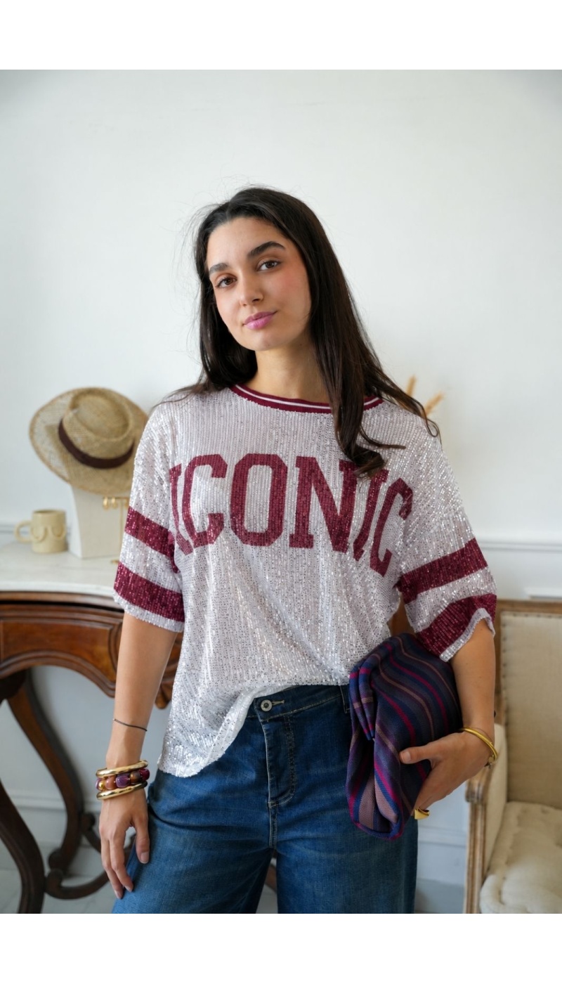Top Sequins Bordeaux ICONIC Noho - 1 | FRAUEN