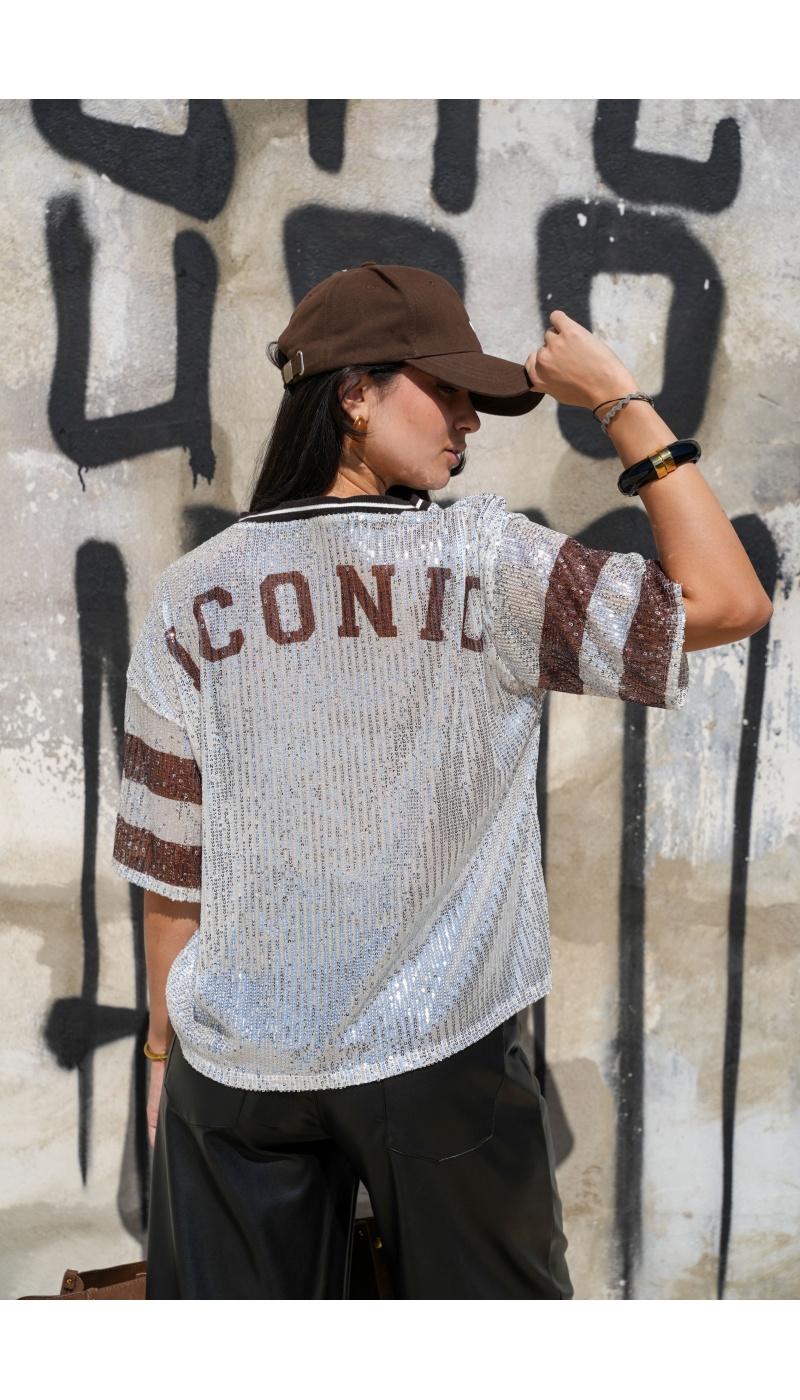 Top Sequins Marron ICONIC Noho - 2 | Accueil