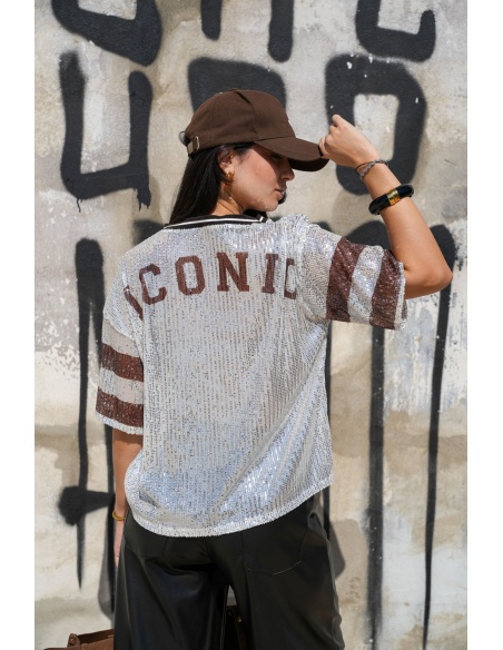 Top Sequins Marron ICONIC Noho - 2 | Accueil