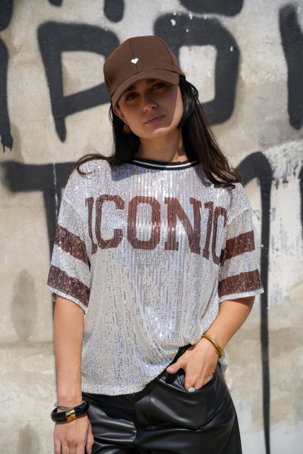 Top Sequins Marron ICONIC Noho - 1 | Accueil