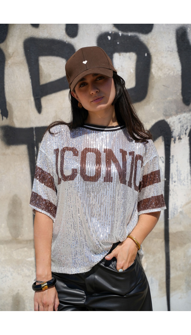 Top Sequins Marron Beige ICONIC Noho - 1 | Willkommen