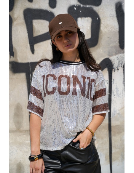 Top Sequins Marron Beige ICONIC Noho - 1 | Willkommen