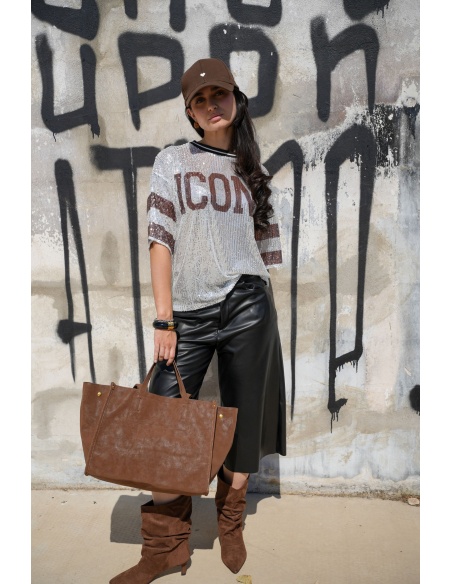 Top Sequins Marron Beige ICONIC Noho - 3 | Willkommen