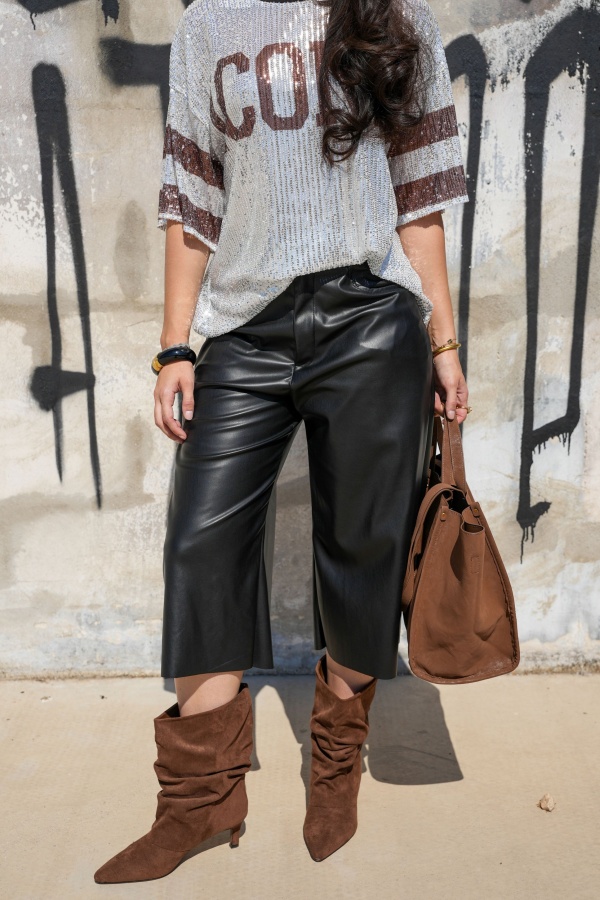 Pantalon Crop Simili Noir Banditas FREDIANO BANDITAS - 1 | New page A 2