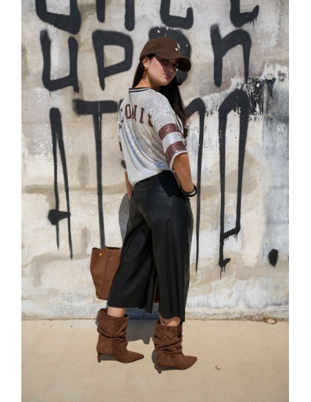 Pantalon Crop Simili Noir Banditas FREDIANO BANDITAS - 4 | BAS