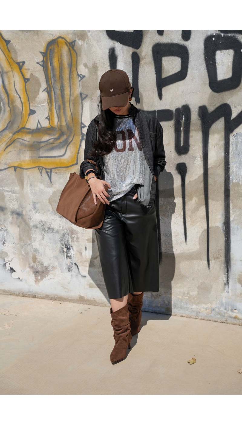 Pantalon Crop Simili Noir Banditas FREDIANO BANDITAS - 6 | BAS