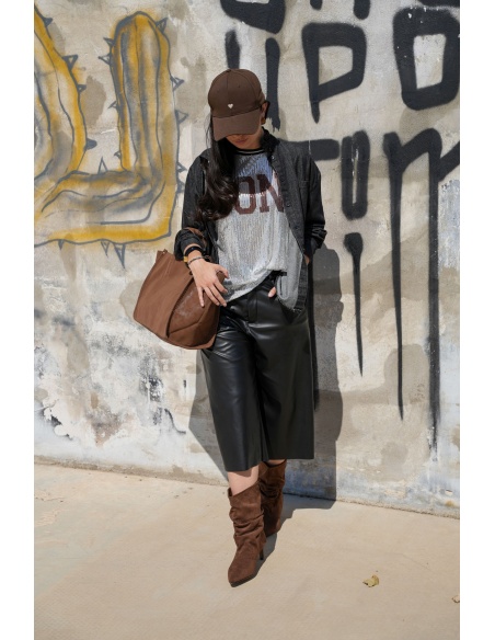 Pantalon Crop Simili Noir Banditas FREDIANO BANDITAS - 6 | BAS