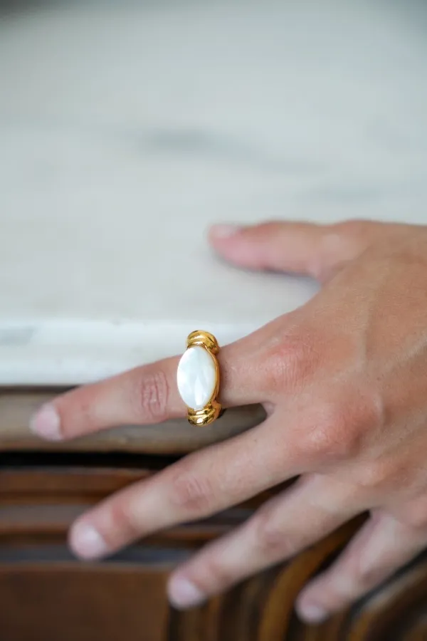 Bague Ecru Doré GATE Noho - 1 | Accueil 2