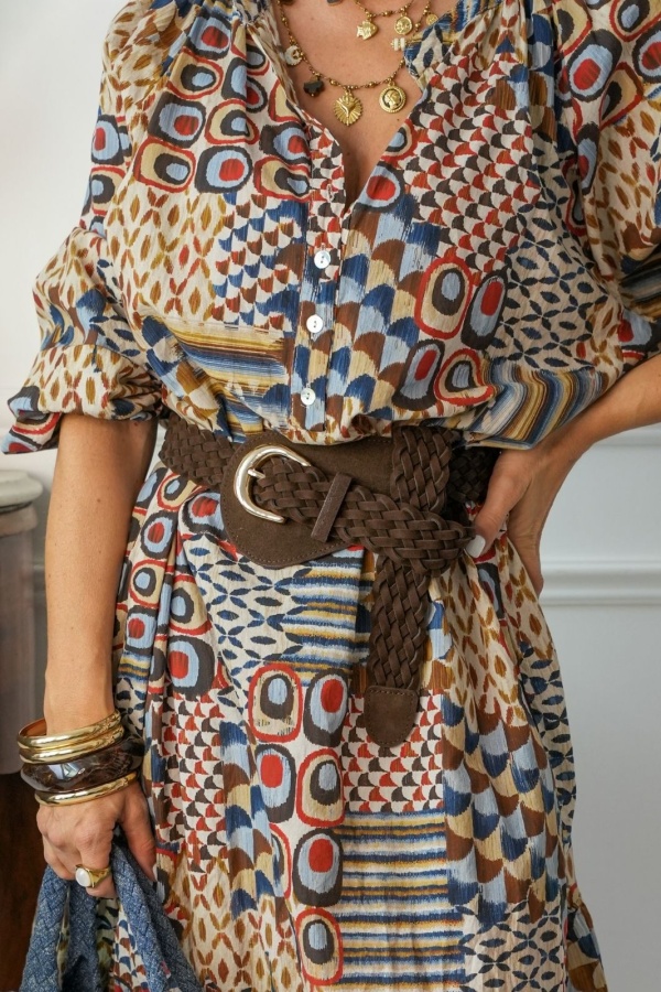 Ceinture Tressé Marron BUSHEY Noho - 1 | Accueil