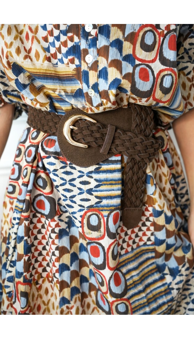 Ceinture Tressé Marron BUSHEY Noho - 2 | Accueil