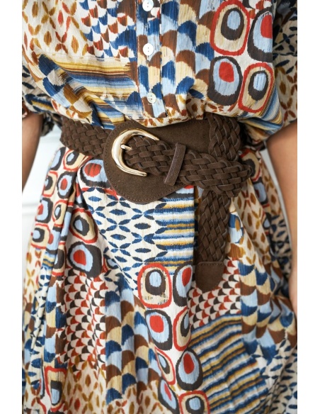 Ceinture Tressé Marron BUSHEY Noho - 2 | Accueil