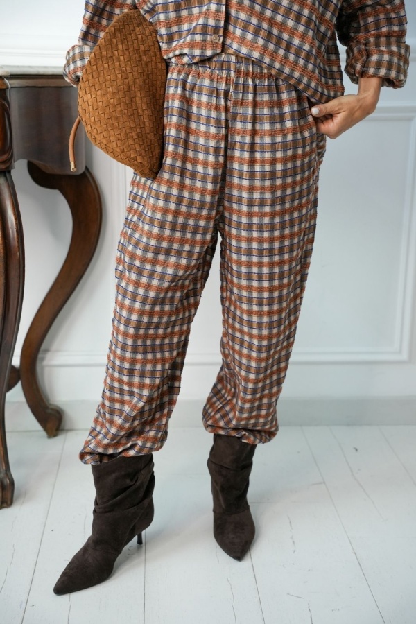 Pantalon Carreaux Bleus BROOM Noho - 1 | Accueil 2