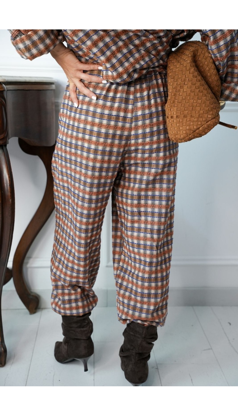 Pantalon Carreaux Bleus BROOM Noho - 4 | Accueil
