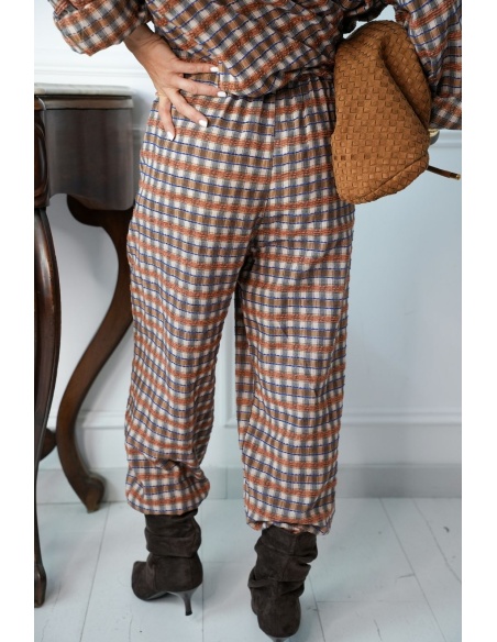 Pantalon Carreaux Bleus BROOM Noho - 4 | Accueil