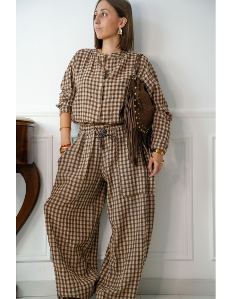Chemisier Carreaux Marron OUTWELL Noho - 1 | Accueil