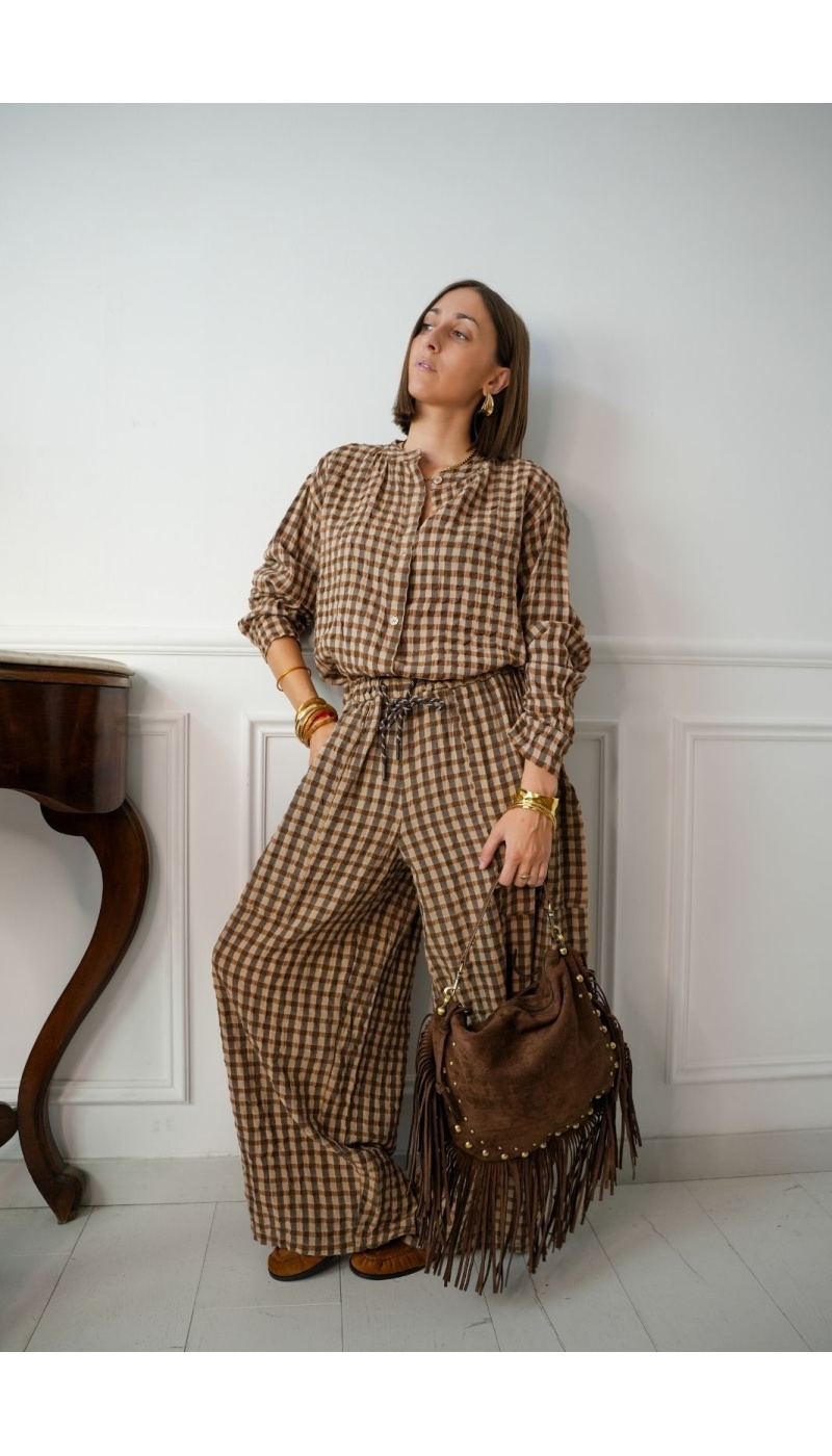Chemisier Carreaux Marron OUTWELL Noho - 4 | Accueil