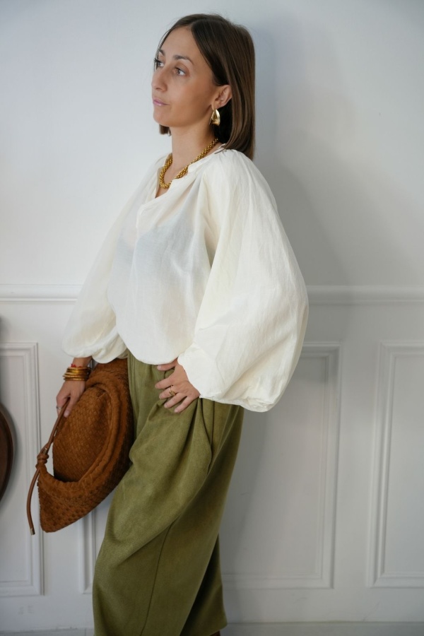 Blouse Écrue Romantique GABY Noho - 1 | HAUTS