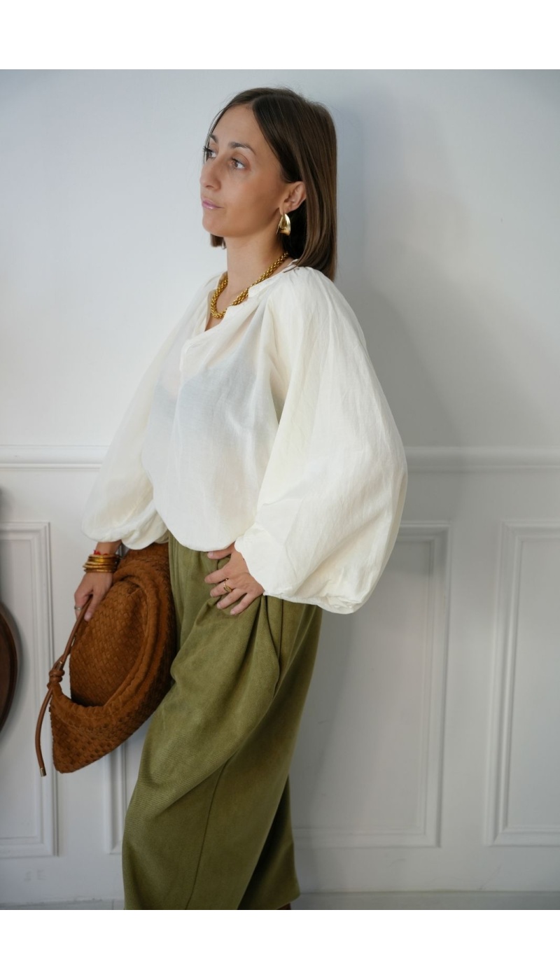 Blouse Écrue Romantique GABY Noho - 1 | HAUTS