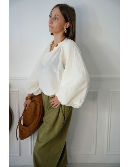 Blouse Écrue Romantique GABY Noho - 1 | HAUTS