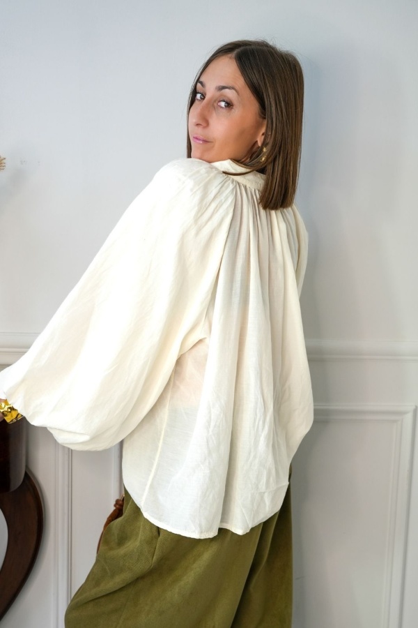 Blouse Écrue Romantique GABY Noho - 1 | HAUTS 2