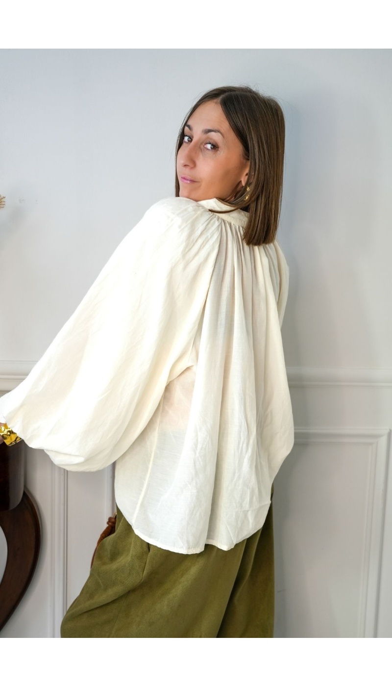 Blouse Écrue Romantique GABY Noho - 2 | HAUTS
