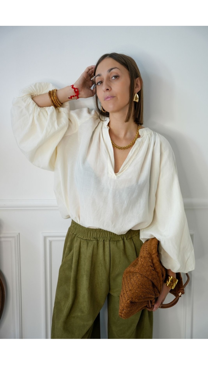 Blouse Écrue Romantique GABY Noho - 3 | HAUTS