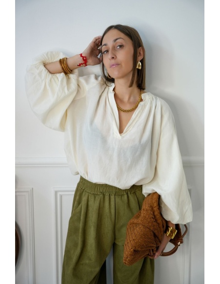 Blouse Écrue Romantique GABY Noho - 3 | HAUTS