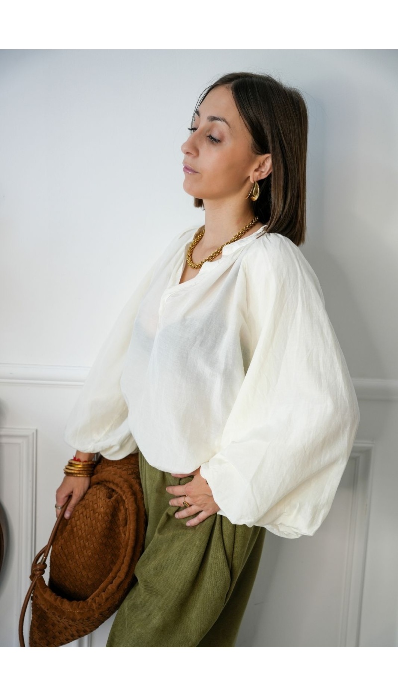 Blouse Écrue Romantique GABY Noho - 4 | HAUTS