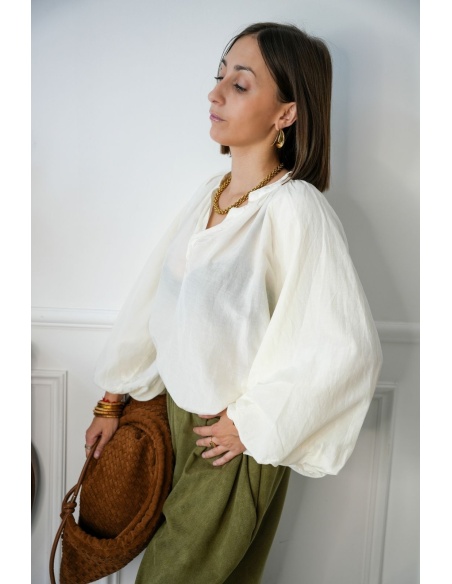 Blouse Écrue Romantique GABY Noho - 4 | HAUTS
