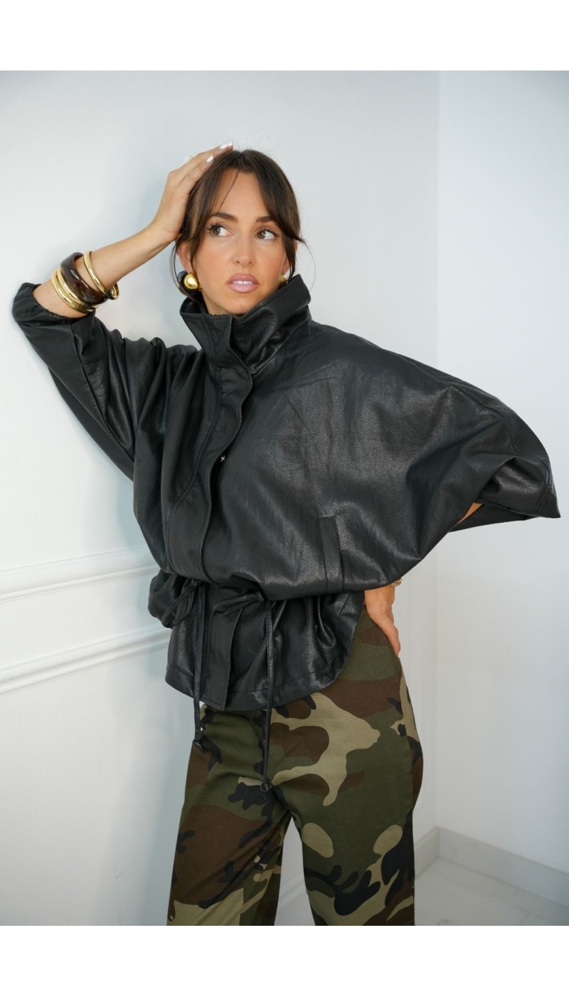 Veste Simili Noire RONDY Noho - 1 | Accueil