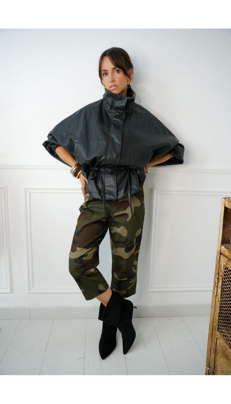 Veste Simili Noire RONDY Noho - 5 | Accueil
