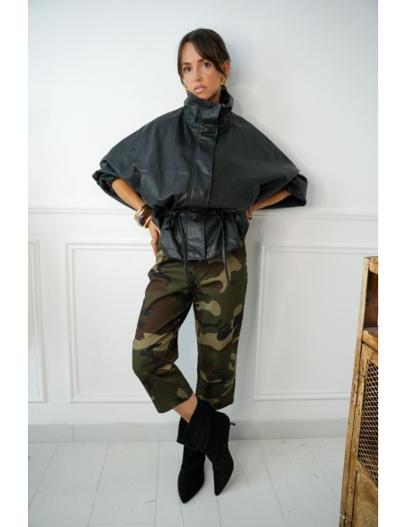 Veste Simili Noire RONDY Noho - 5 | Accueil