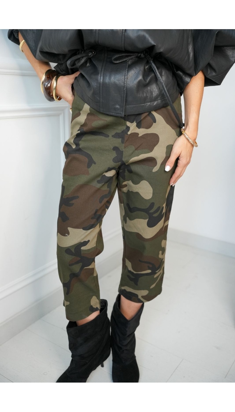 Pantalon Capri Camouflage Palmyre Noho - 2 | Accueil