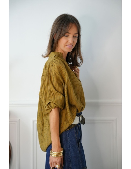 Blouse Rayée Ocre KAYLA Johanna - 4 | Accueil
