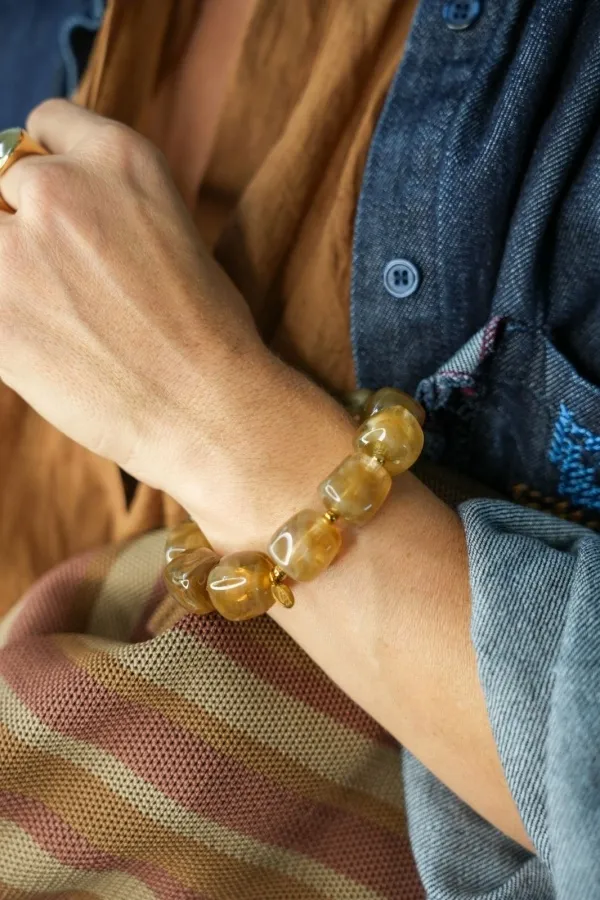 Bracelet Perles Taupe OPAL Noho - 1 | Accueil