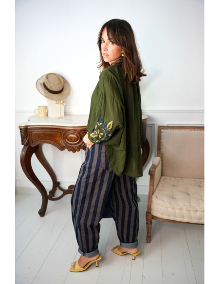 Blouse Kaki Brodée Johanna LINA Johanna - 2 | Welcome