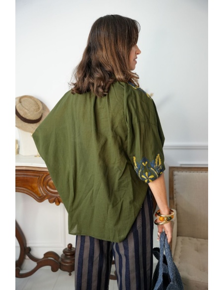 Blouse Kaki Brodée Johanna LINA Johanna - 3 | Welcome