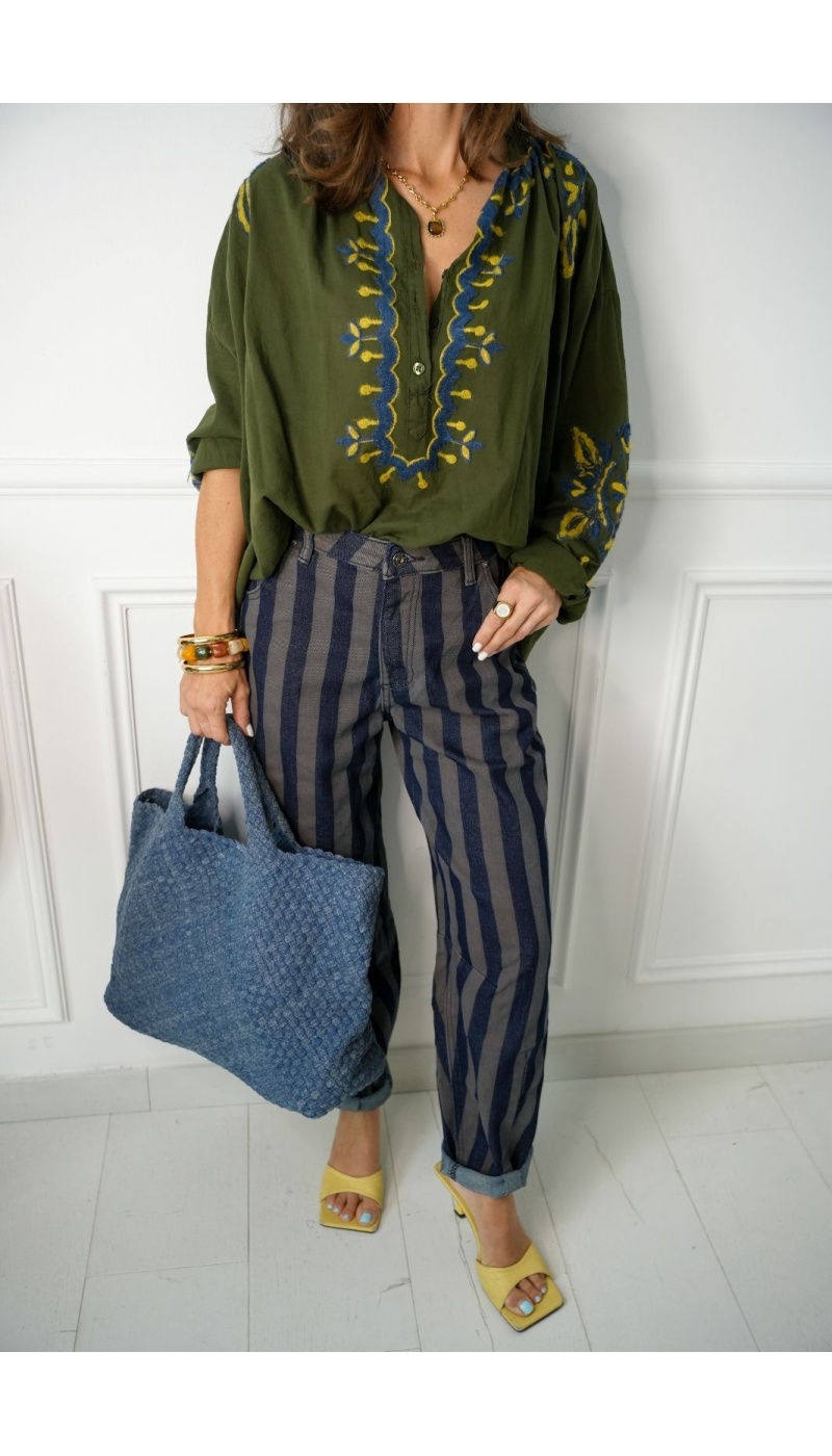 Blouse Kaki Brodée Johanna LINA Johanna - 4 | Welcome