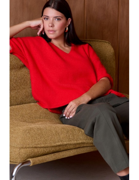 Pull Chiné Rouge NATACHA Noho - 1 | Accueil