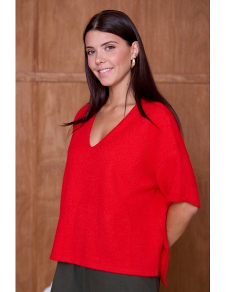 Pull Chiné Rouge NATACHA Noho - 5 | Accueil
