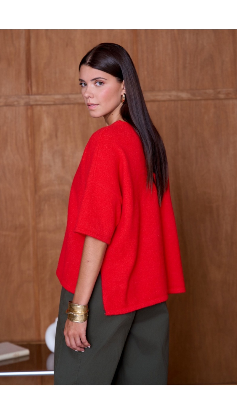 Pull Chiné Rouge NATACHA Noho - 7 | Accueil