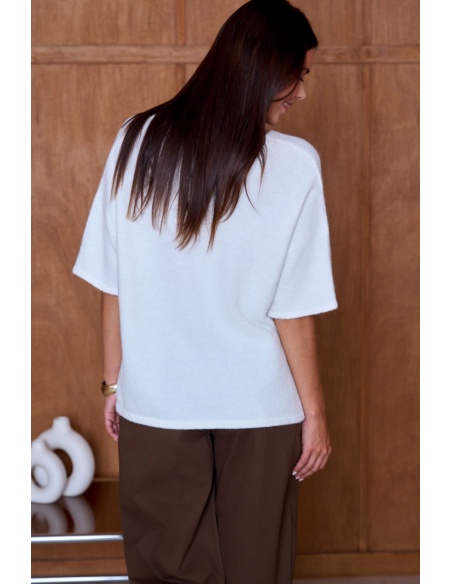 Pull Chiné Blanc NATACHA Noho - 3 | Accueil