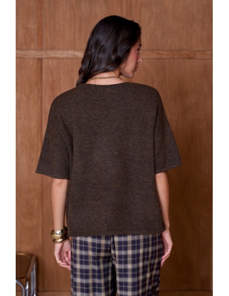 Pull Chiné Choco NATACHA Noho - 2 | Accueil